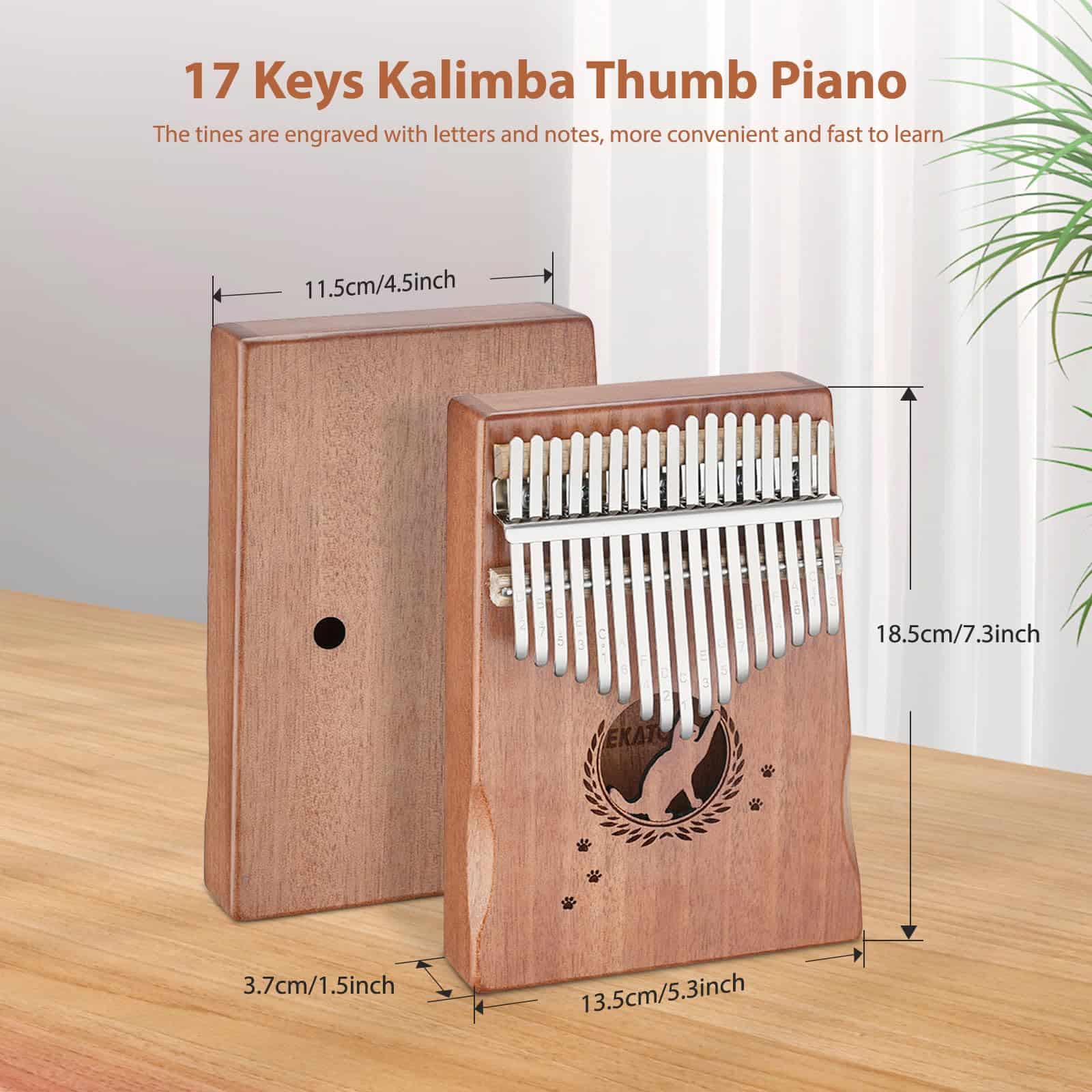 LEKATO Kalimba Portátil de 17 Teclas, Piano de Pulgar de - Imagen 4
