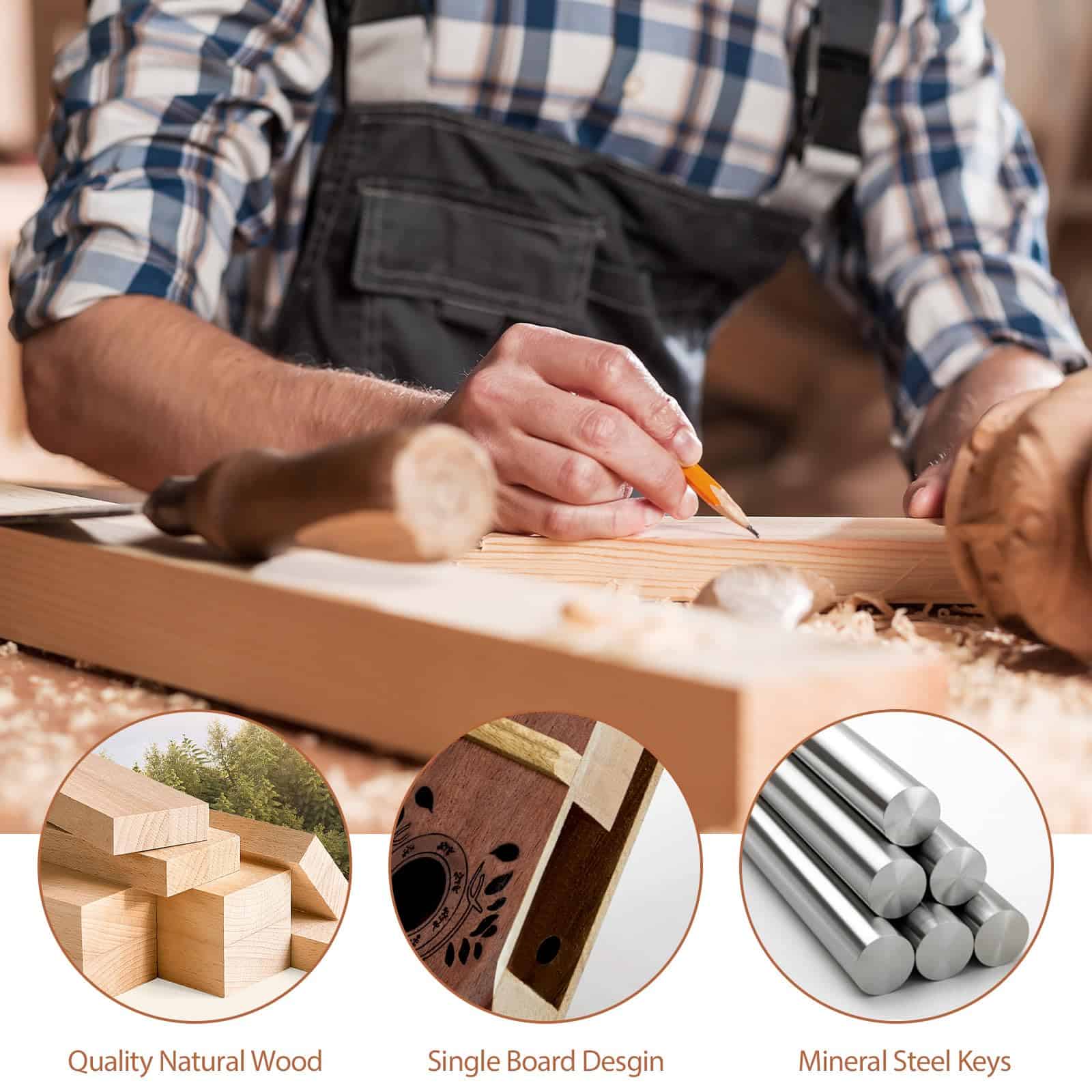 LEKATO Kalimba Portátil de 17 Teclas, Piano de Pulgar de - Imagen 5