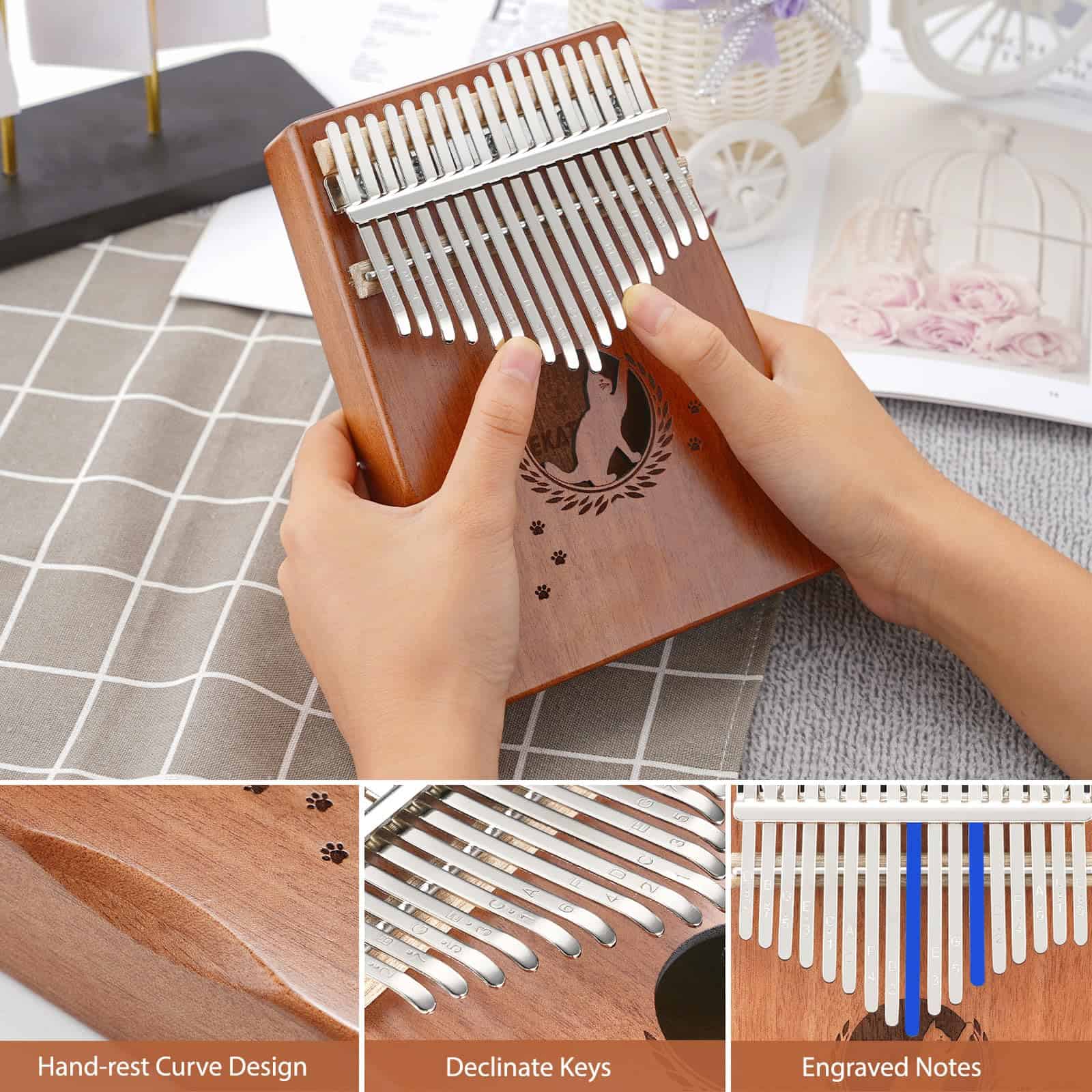 LEKATO Kalimba Portátil de 17 Teclas, Piano de Pulgar de - Imagen 3
