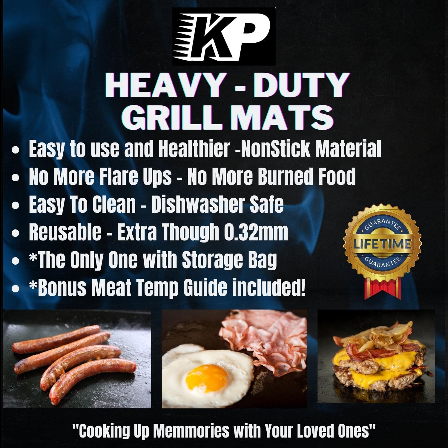 1 XL BBQ Grill Mats para Asar al Aire Libre - Hojas de - Imagen 3