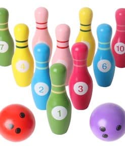 SHIERDU Juego de Bolos de Madera Digital a Color, Adecuado