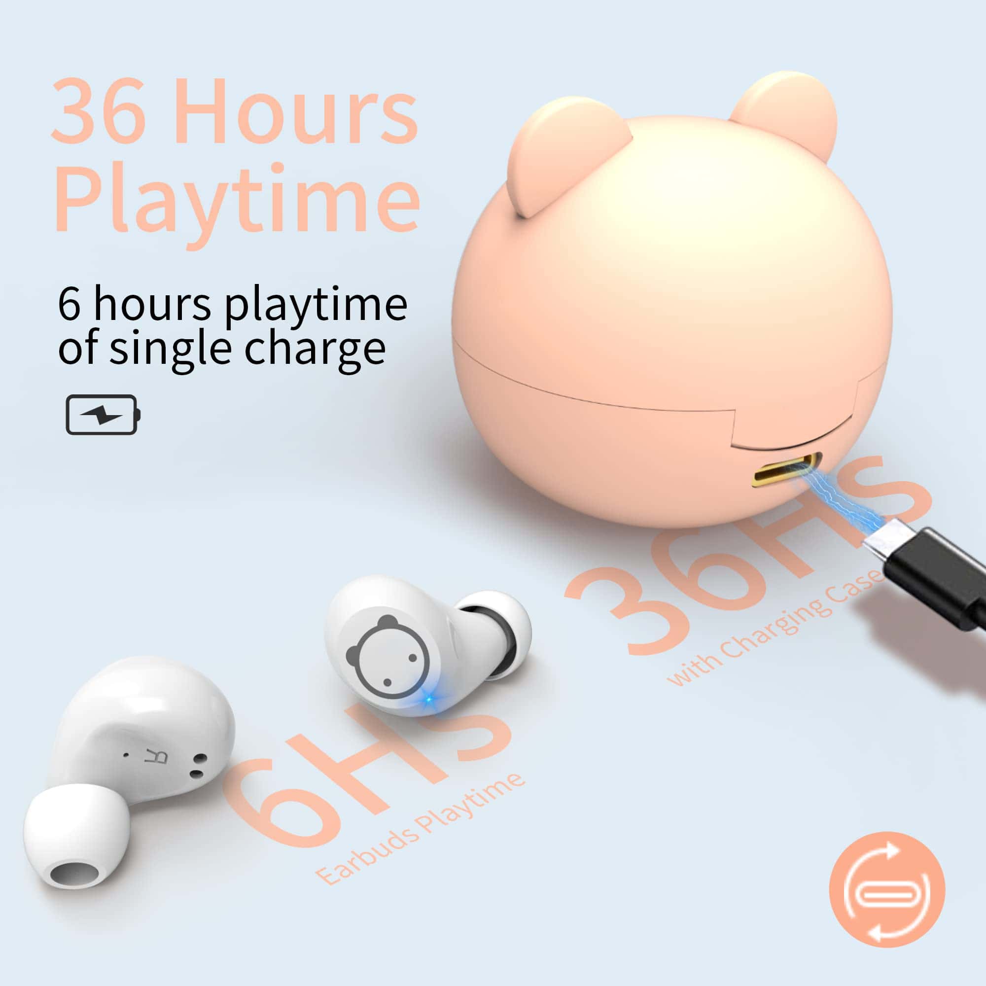 AMAFACE Auriculares inalámbricos rosados - Auriculares - Imagen 3