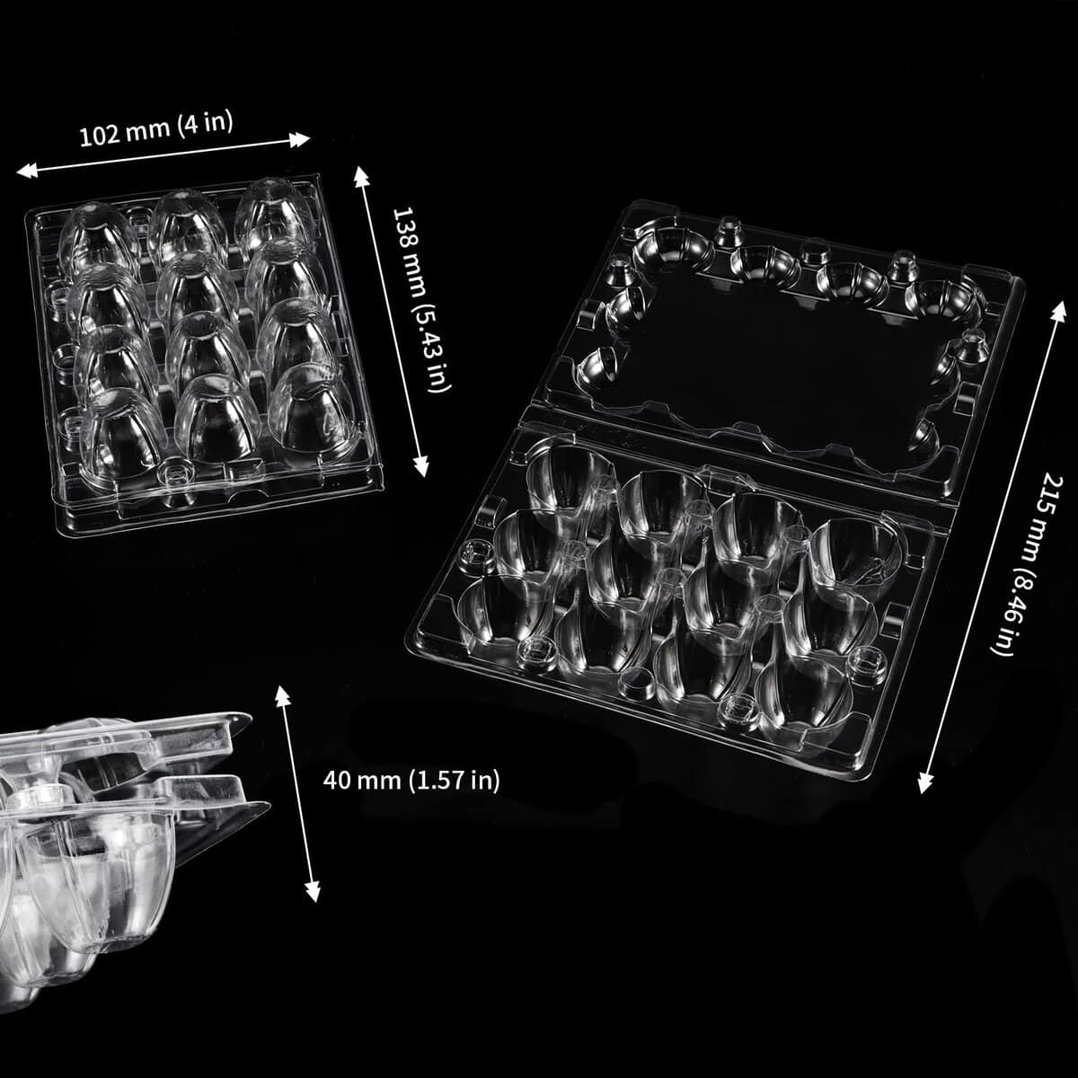 JAPCHET 120 Pack 12 Grid Quail Egg Cartons, Reutilizable - Imagen 3