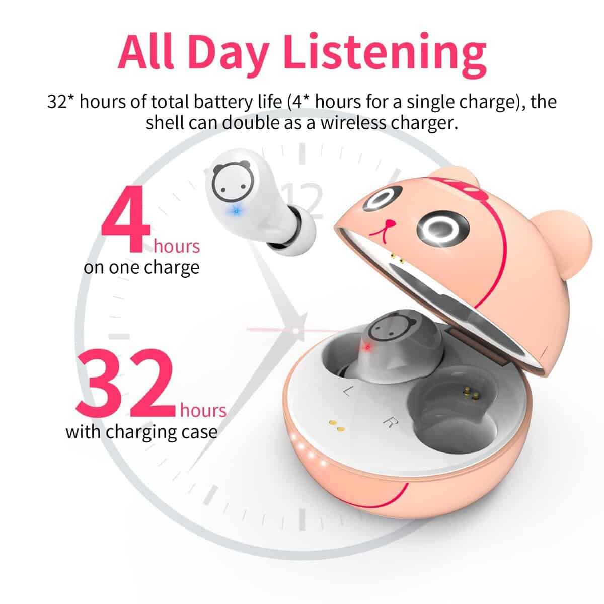 AMAFACE Auriculares inalámbricos Bluetooth para niños con - Imagen 6