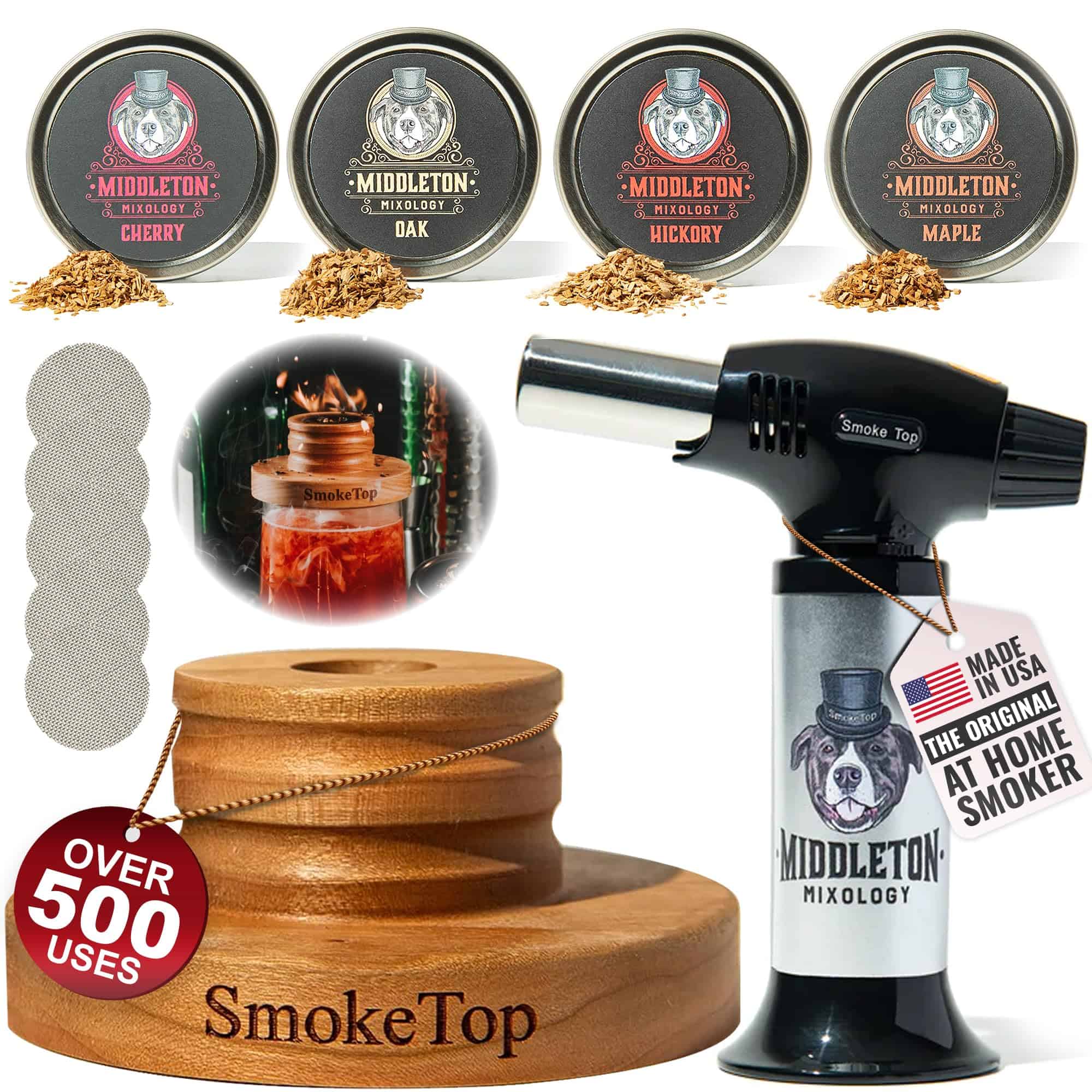 Kit de ahumador de cócteles SmokeTop y antorcha con virutas