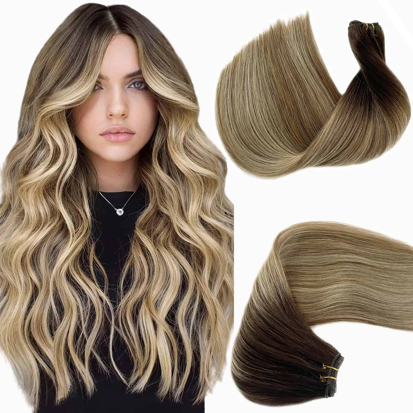 Extensiones de Cabello Cosidas de Cabello Humano Real 16