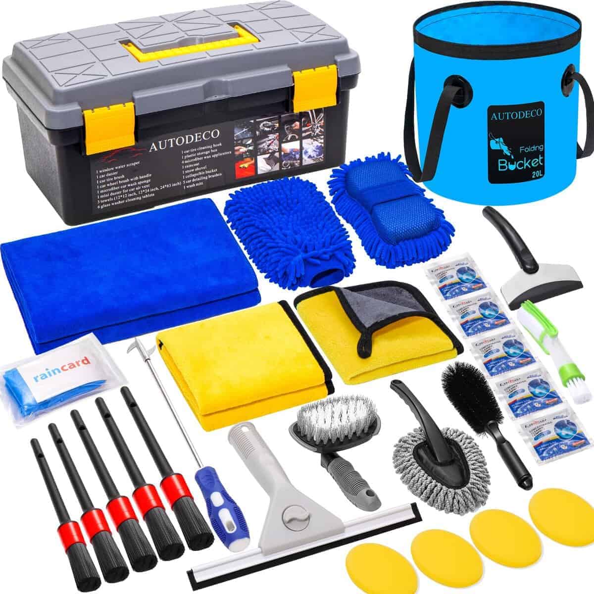 AUTODECO 30Pcs Car Wash Cleaning Kit - Set de Herramientas
