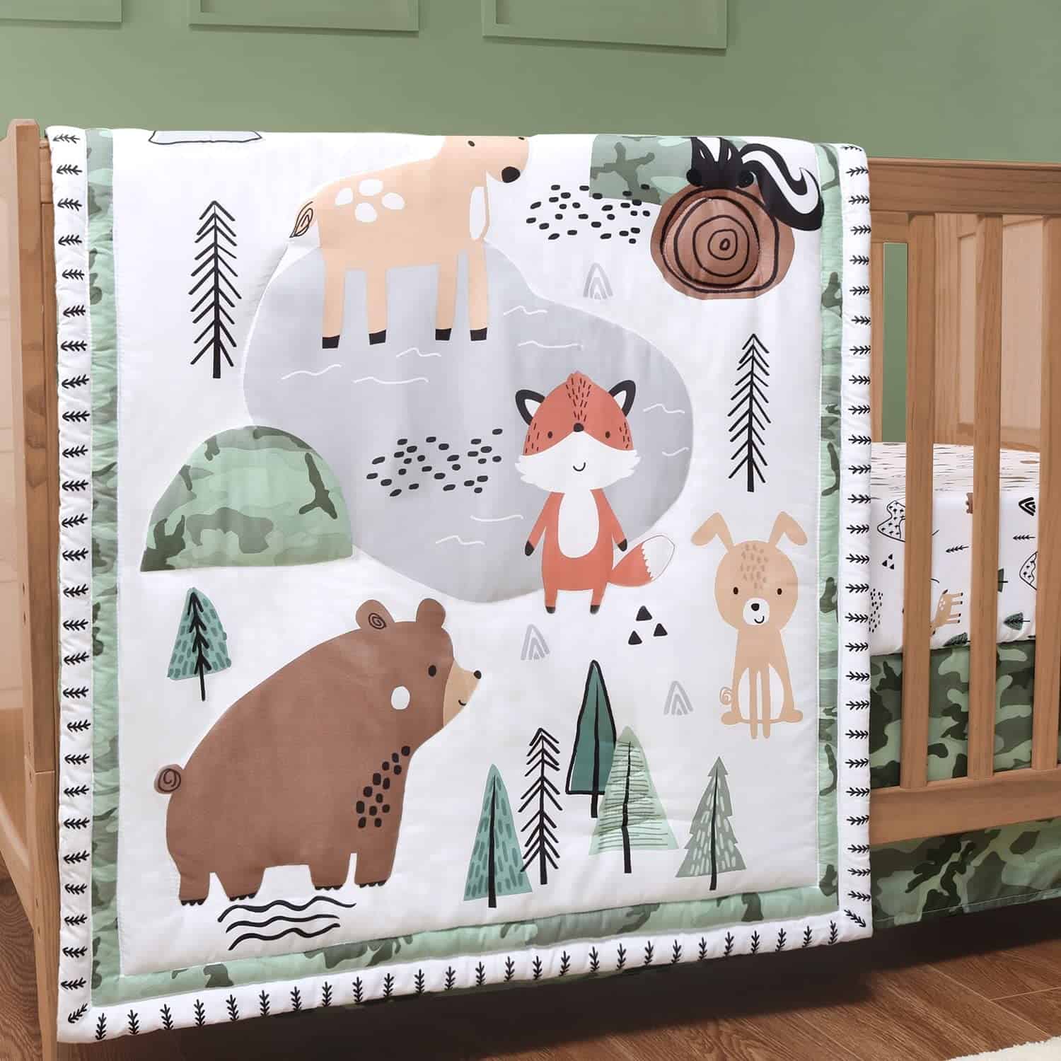 Set de Ropa de Cama para Cuna de Bebé de -Verde