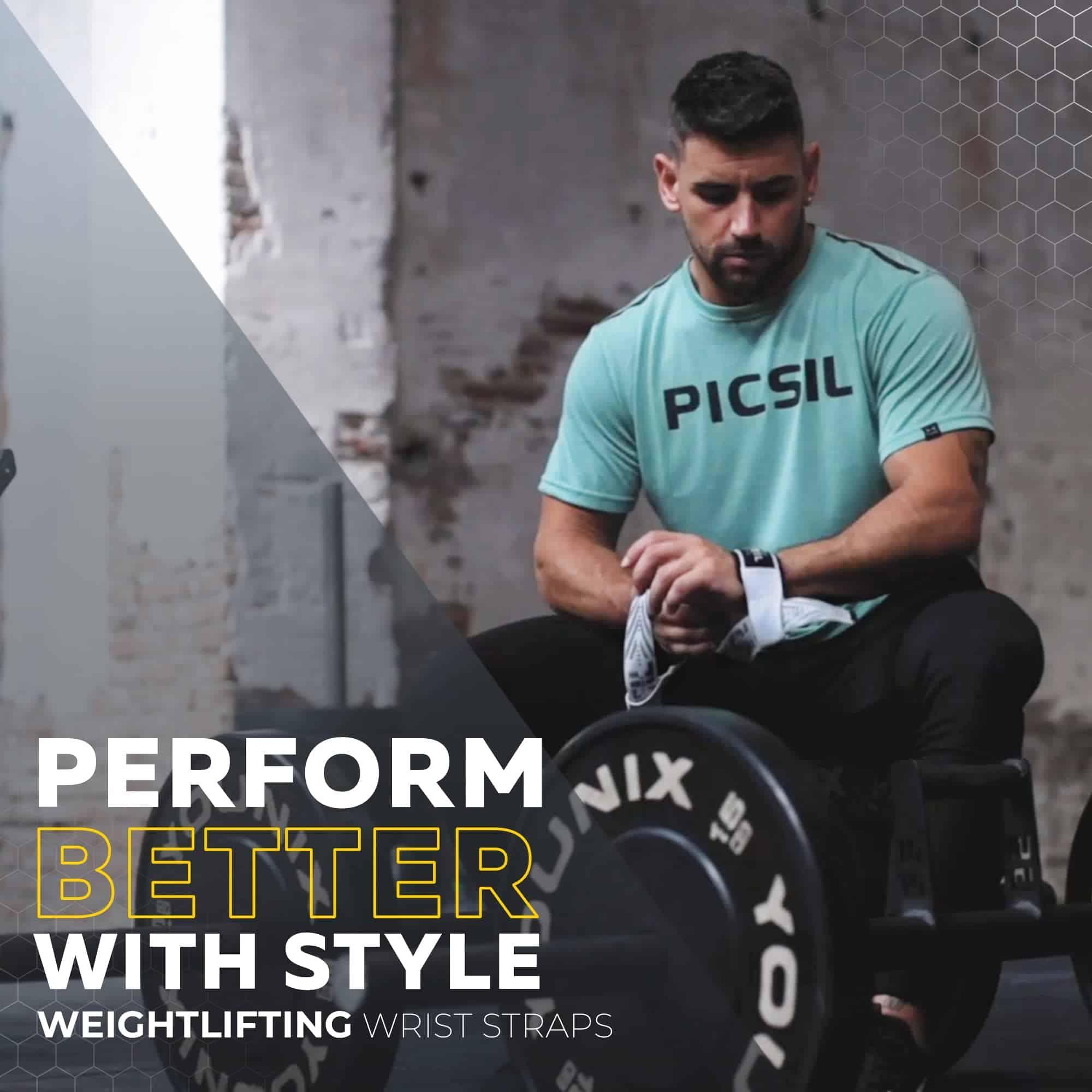 PICSIL Wrist Straps, Weightlifting Straps, Gris, Algodón, - Imagen 9