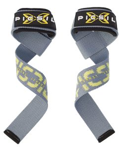 PICSIL Wrist Straps, Weightlifting Straps, Gris, Algodón,