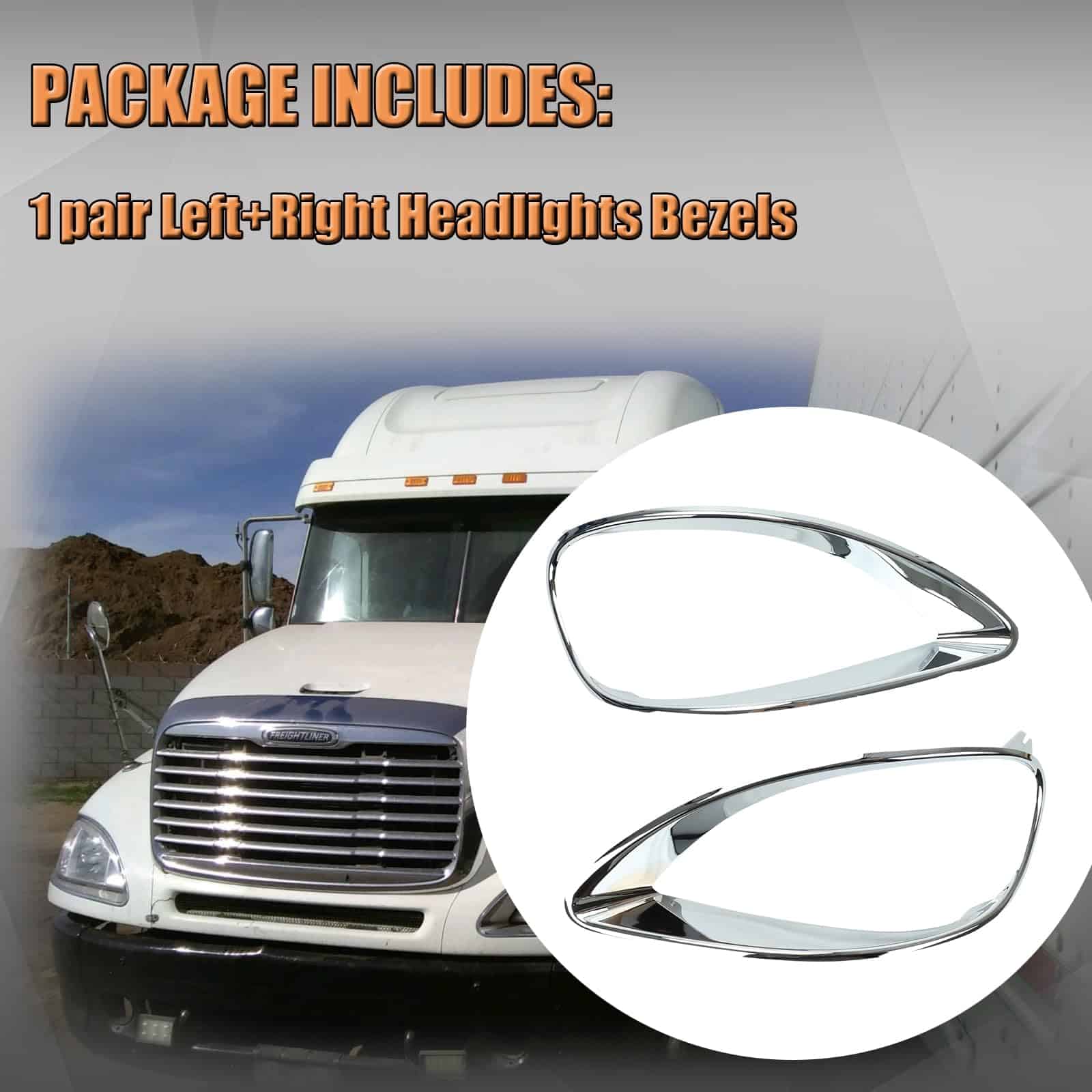 BACLAUGH Moldura de Faro Delantero Cromada para Conductor + - Imagen 8