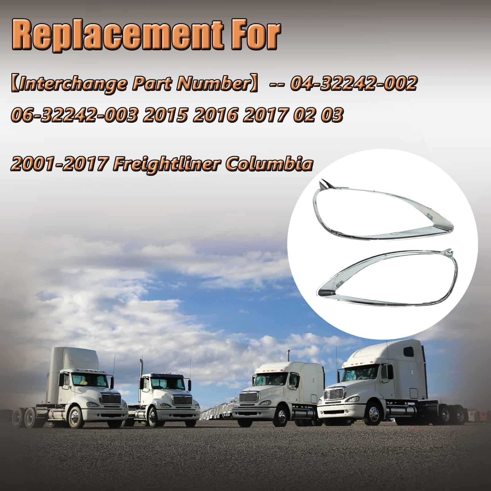 BACLAUGH Moldura de Faro Delantero Cromada para Conductor + - Imagen 4