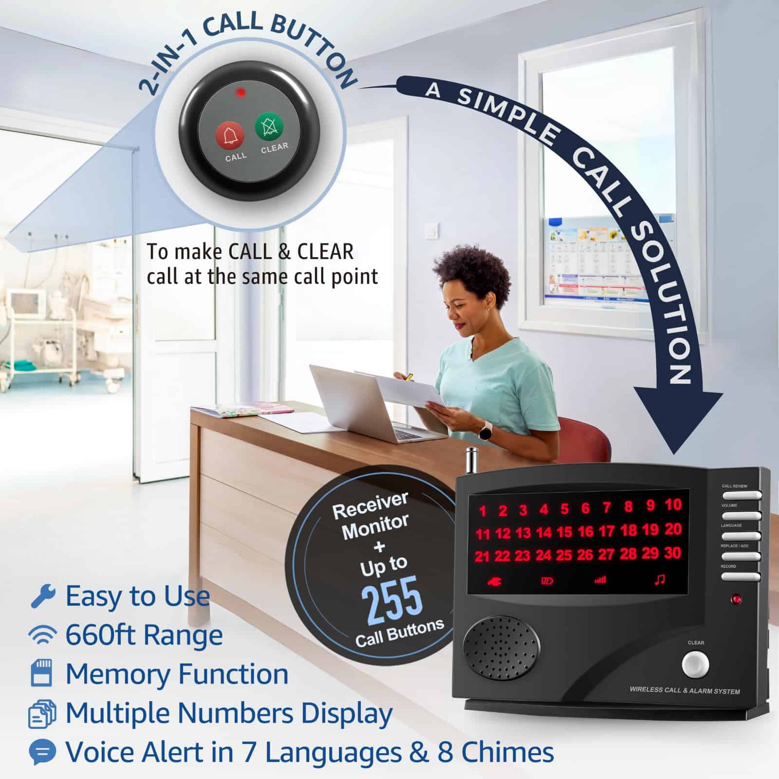 Sistema de Llamada de Enfermera SYNLETT con -Negro - Imagen 3