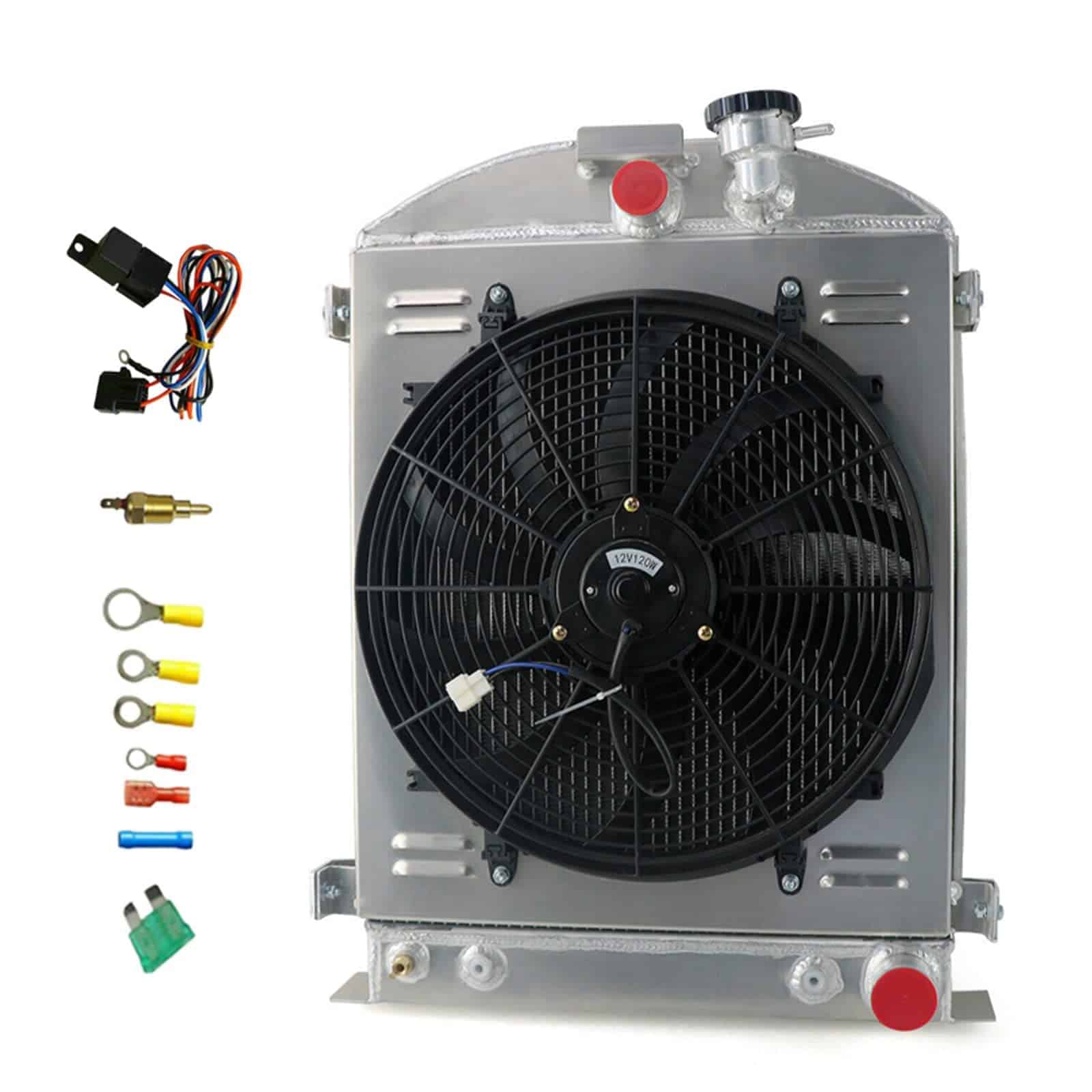 Radiador de aluminio de 4 filas CoolingSnow para Ford