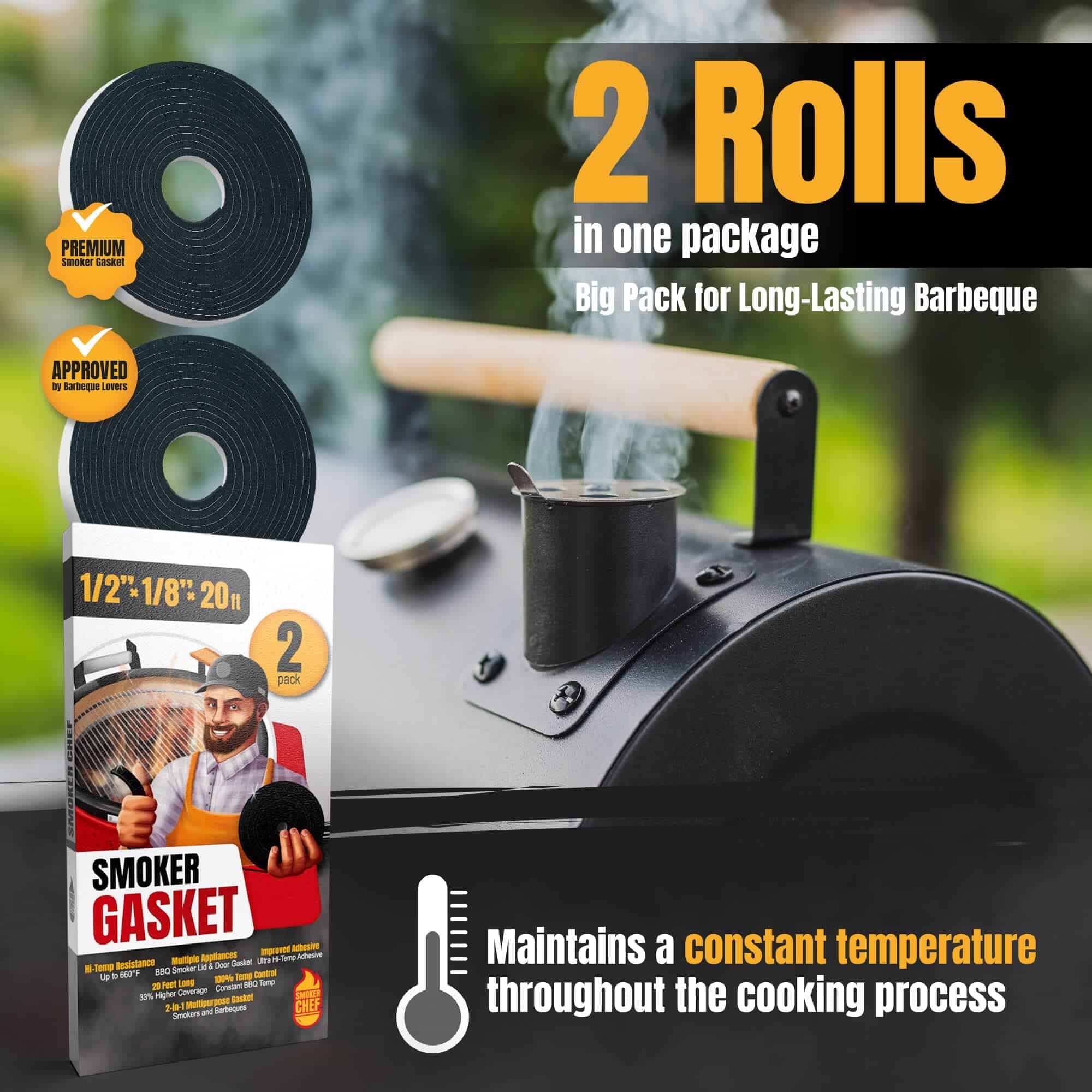 Empaquetadura para Parrillas Smoker Chef XXL 20 FT para - Imagen 3