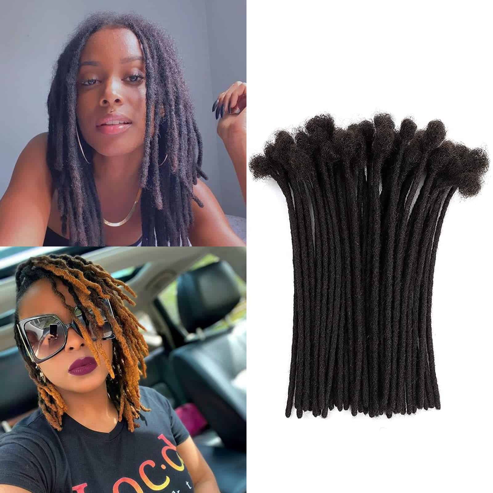 Extensión de Locs de Cabello Humano de 10 pulgadas 0,6 cm