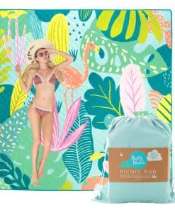 Rudie Nudie Jumbo Picnic Rug- 2 x 2m- 'Flamingo-A-Go-Go'