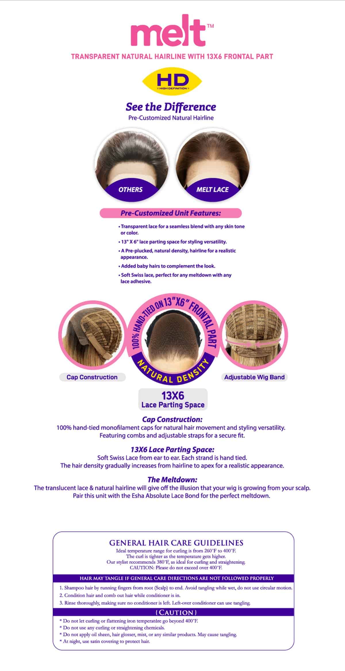 Pelucas Lace Front Janet Collection Melt 13x6 - KENDALL - Imagen 5