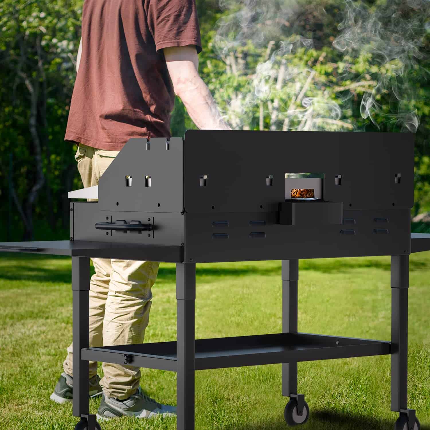 Protector de Viento y Rejilla para Mantener Caliente la - Imagen 8