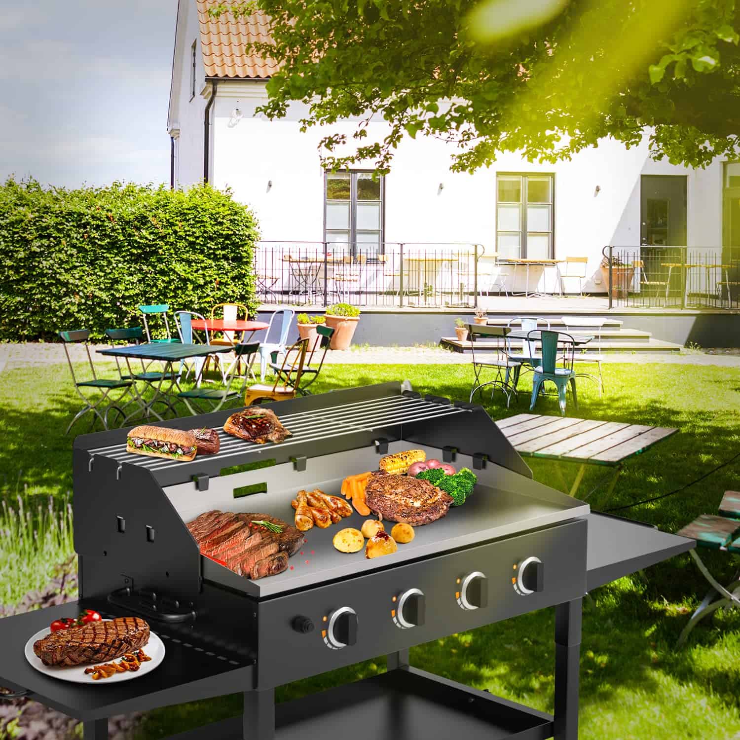 Protector de Viento y Rejilla para Mantener Caliente la - Imagen 7