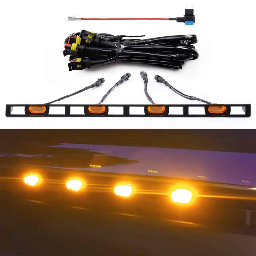 Accesorios para Auto AUXLIGHT, 4PCS Luces LED de Rejilla