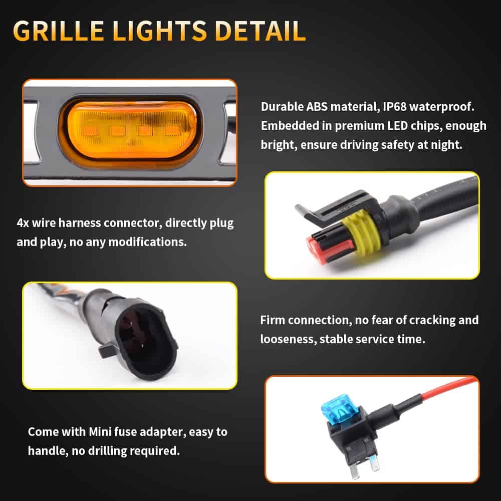 Accesorios para Auto AUXLIGHT, 4PCS Luces LED de Rejilla - Imagen 5