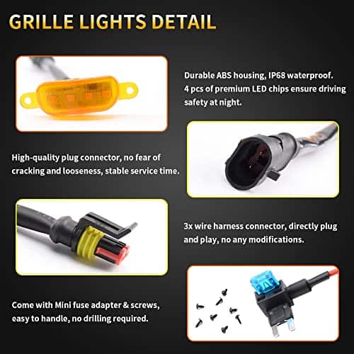 Accesorios de Coche AUXLIGHT, 3PCS Luces de Parrilla LED - Imagen 6