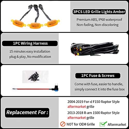 Accesorios de Coche AUXLIGHT, 3PCS Luces de Parrilla LED - Imagen 3