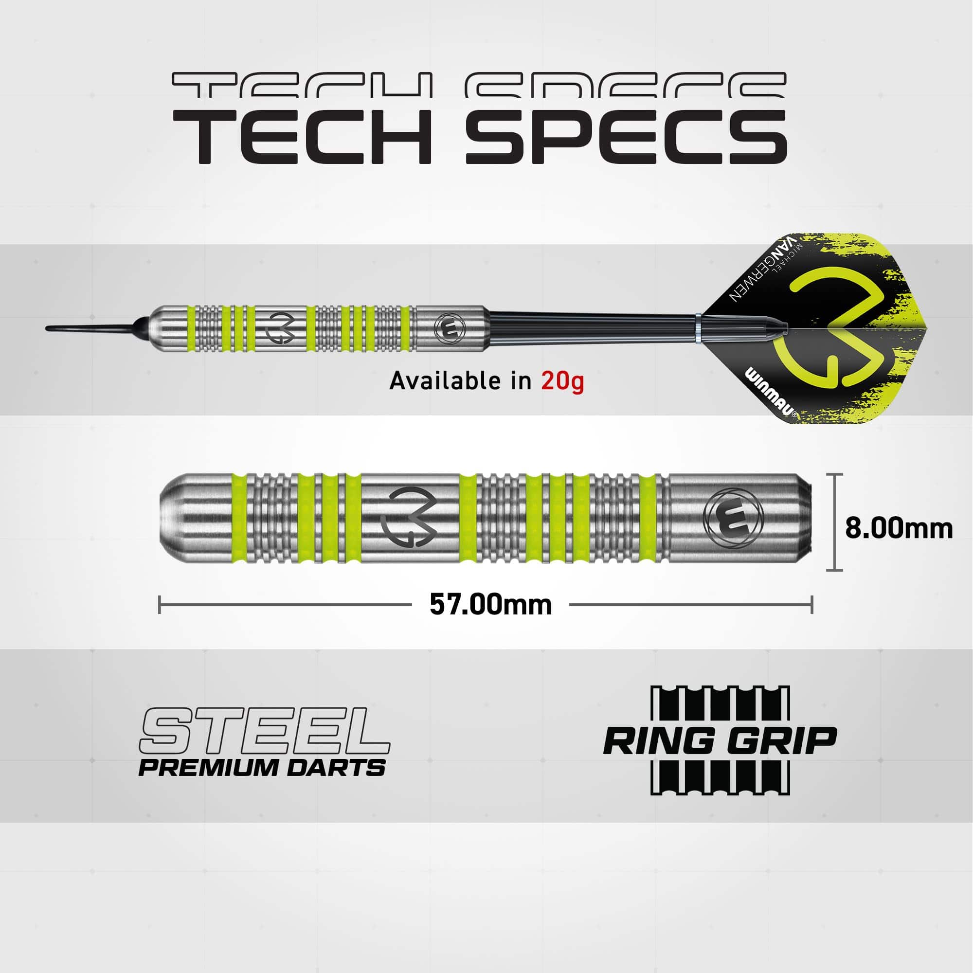 Set de Regalo Winmau Michael Van Gerwen MvG Softip - Juego - Imagen 6