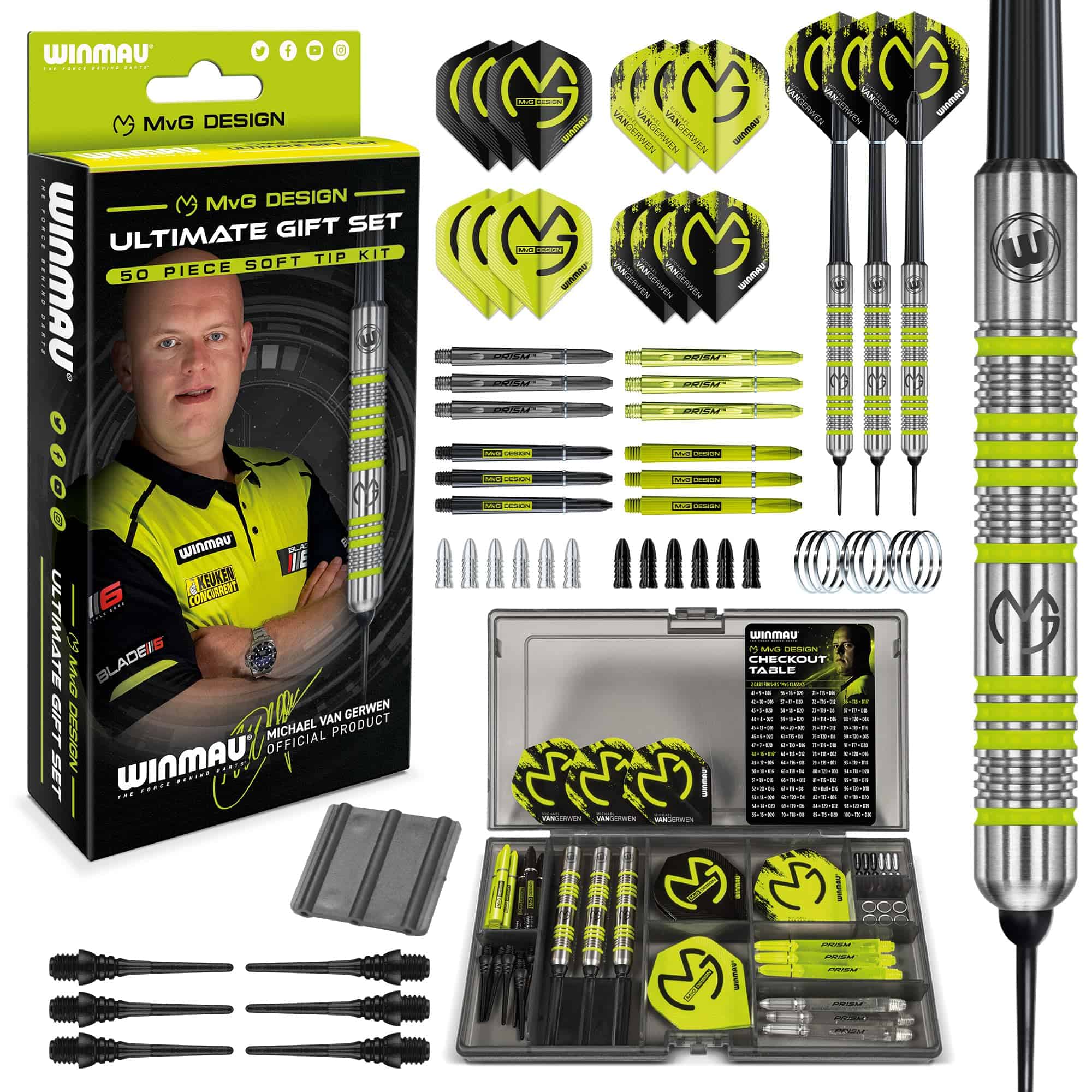 Set de Regalo Winmau Michael Van Gerwen MvG Softip - Juego