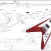 Plano de Guitarra Eléctrica Flying V '67 - Impresión a