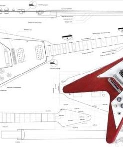 Plano de Guitarra Eléctrica Flying V '67 - Impresión a