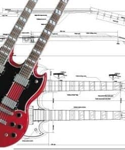 Plano de Guitarra Eléctrica Double-neck EDS - Impresión a