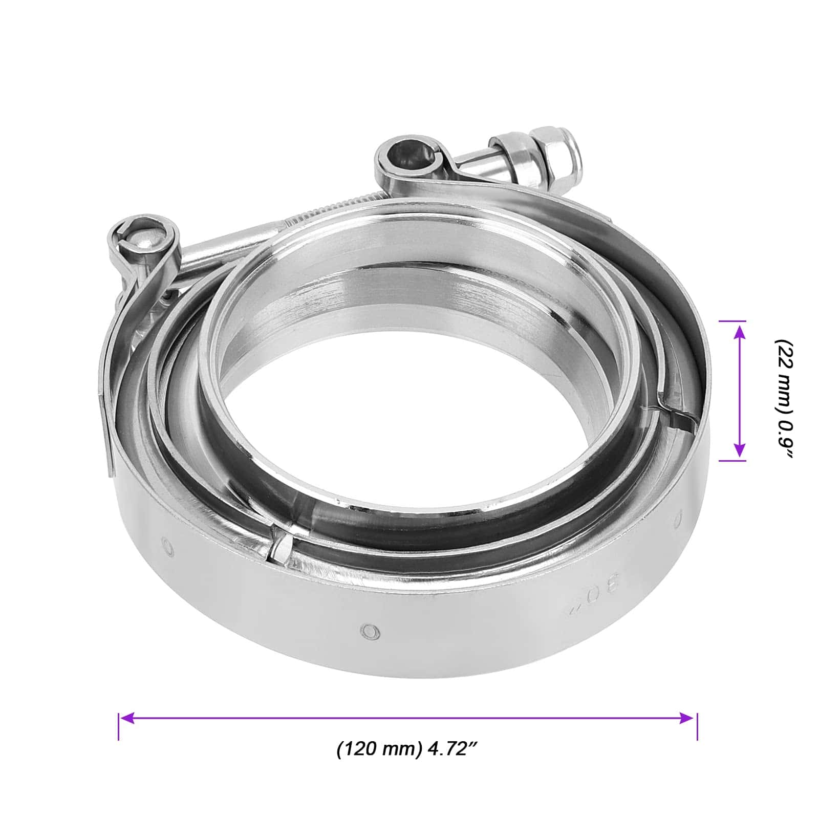 JOIKIT 2 Pack Abrazadera V de Escape de 4 Pulgadas de Acero - Imagen 3