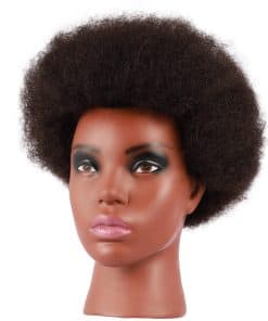 Cabeza maniquí afroamericana Kalyx con cabello rizado