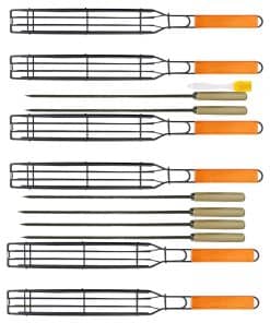 Set de Parrilla de Brochetas TQ-OUTDOOR - 6 Cestas de