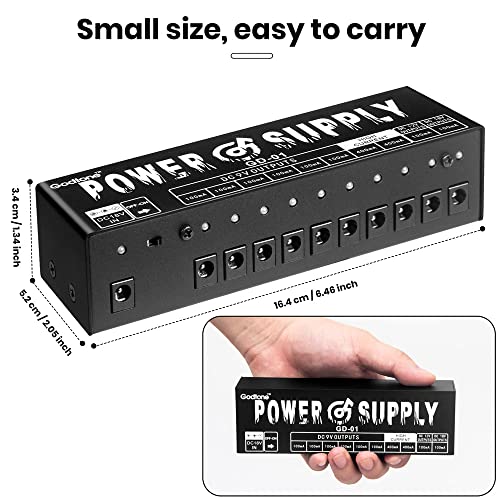 Godtone Guitar Pedal Power Supply 10 Salidas Aisladas DC - Imagen 8