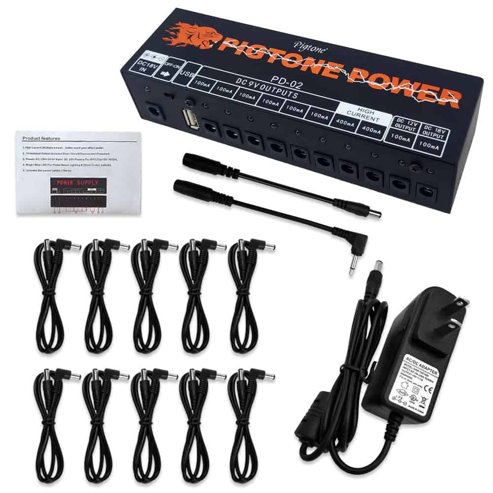 Fuente de alimentación para pedal de efectos -Negro