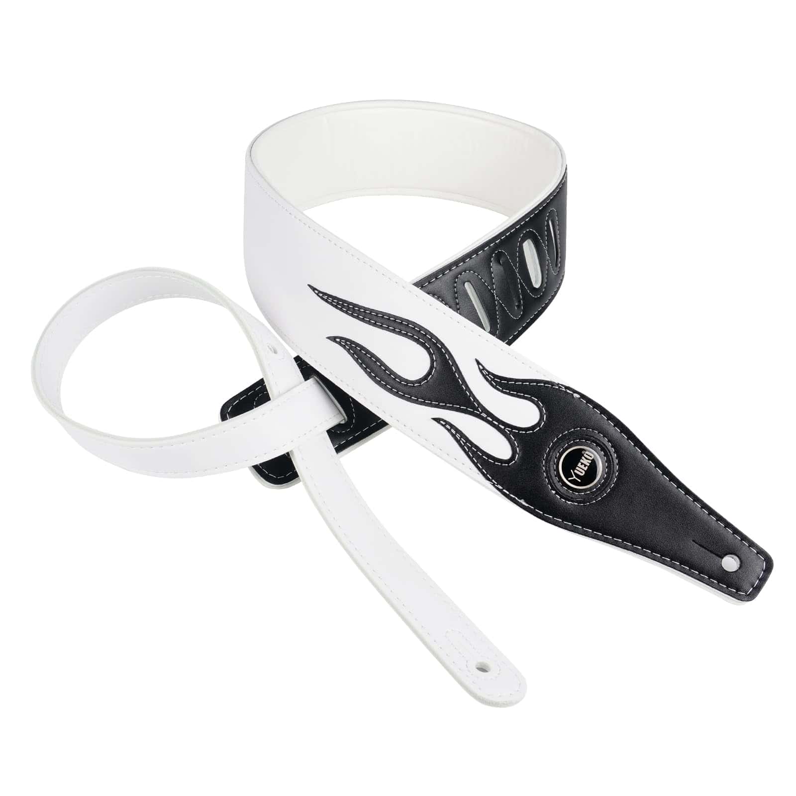 Correa de Guitarra YUEKO Personality Leather Red Flame