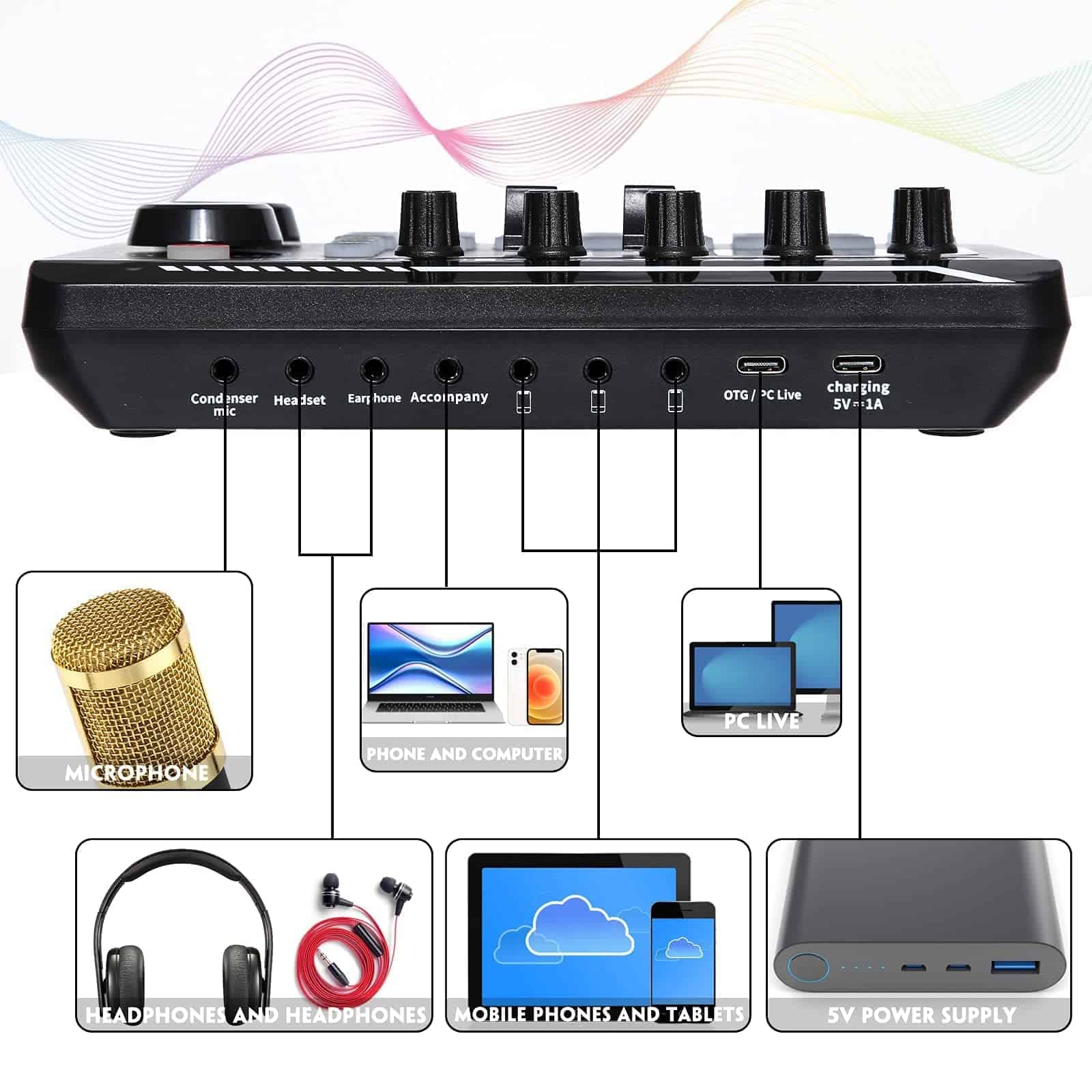Mezclador de Audio Profesional, Tarjeta de Sonido SINWE y - Imagen 6
