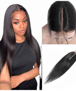 Cierre de Encaje 2x6 Czrleaty Brasileño Liso con Pelo de