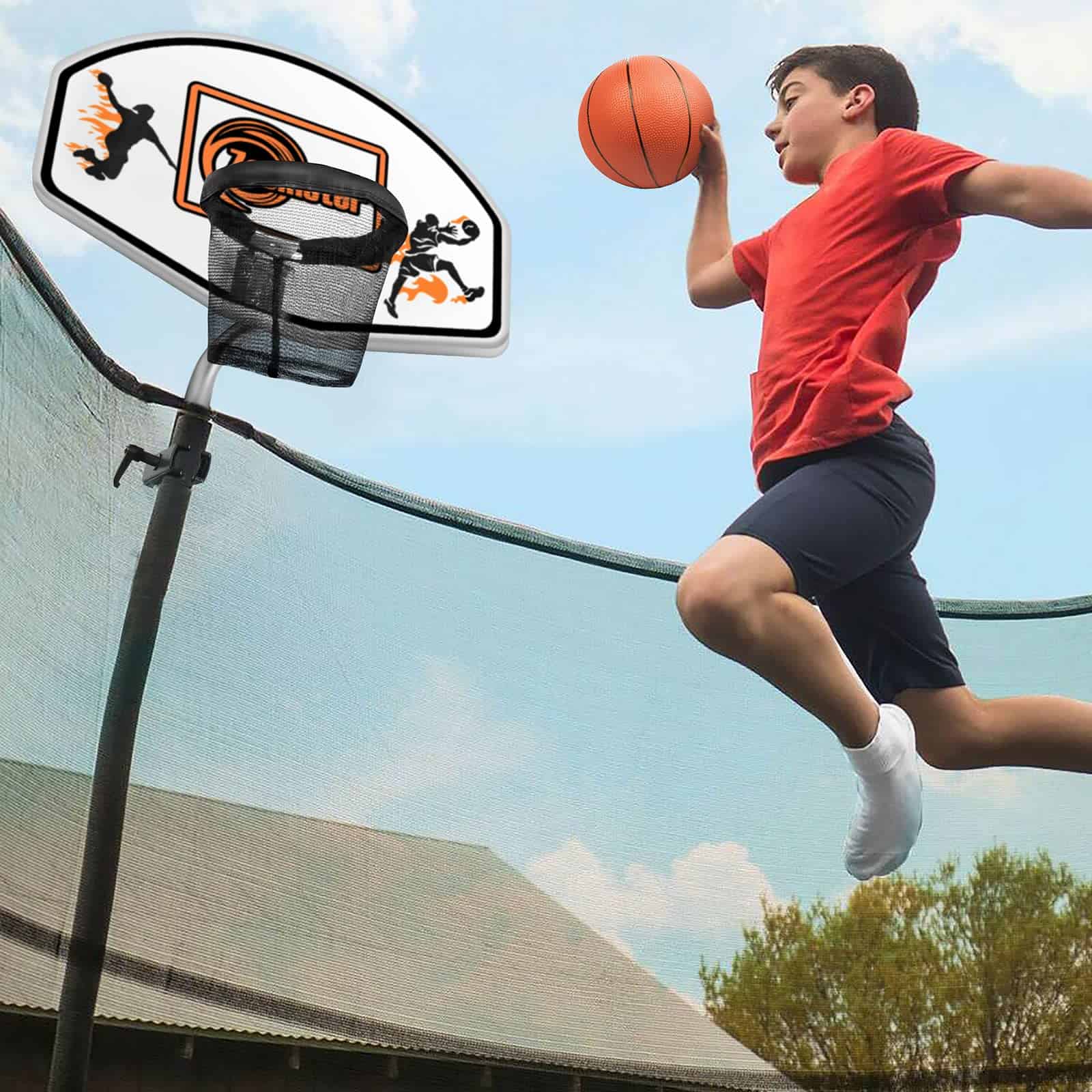 Canasta de Baloncesto para Trampolín con Mini Balón de