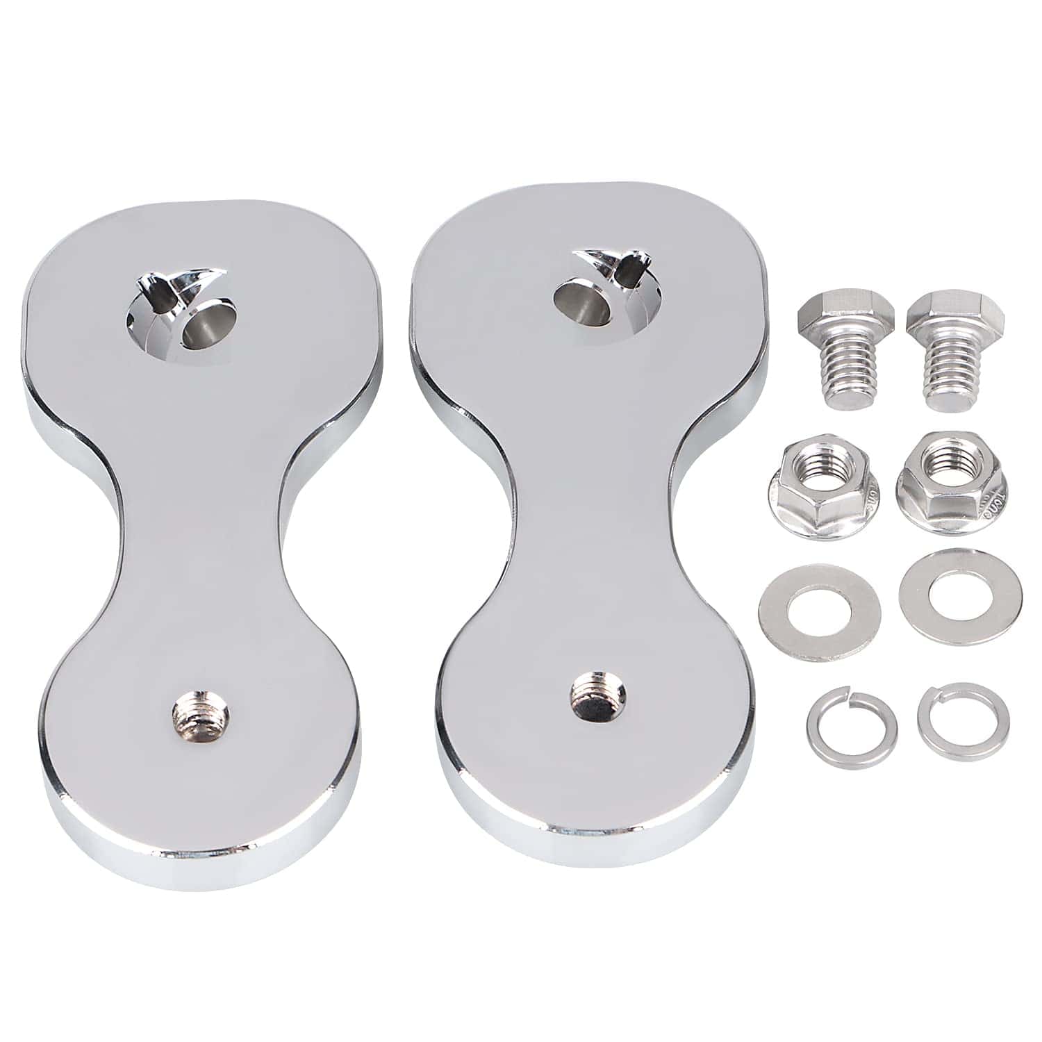 Par de soportes de espejo retrovisor cromado SHMT para