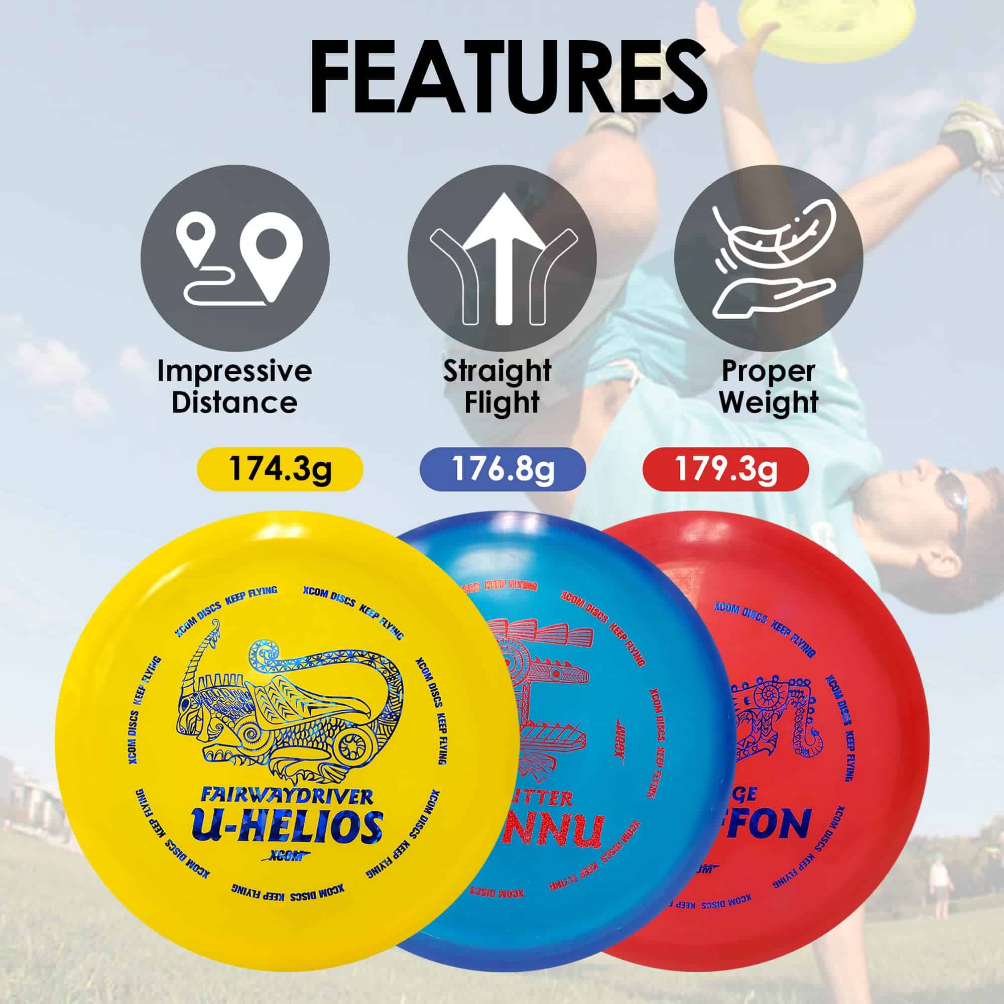 Set de Golf de Disco, Juego Premium de 3 Discos de Frisbee - Imagen 4