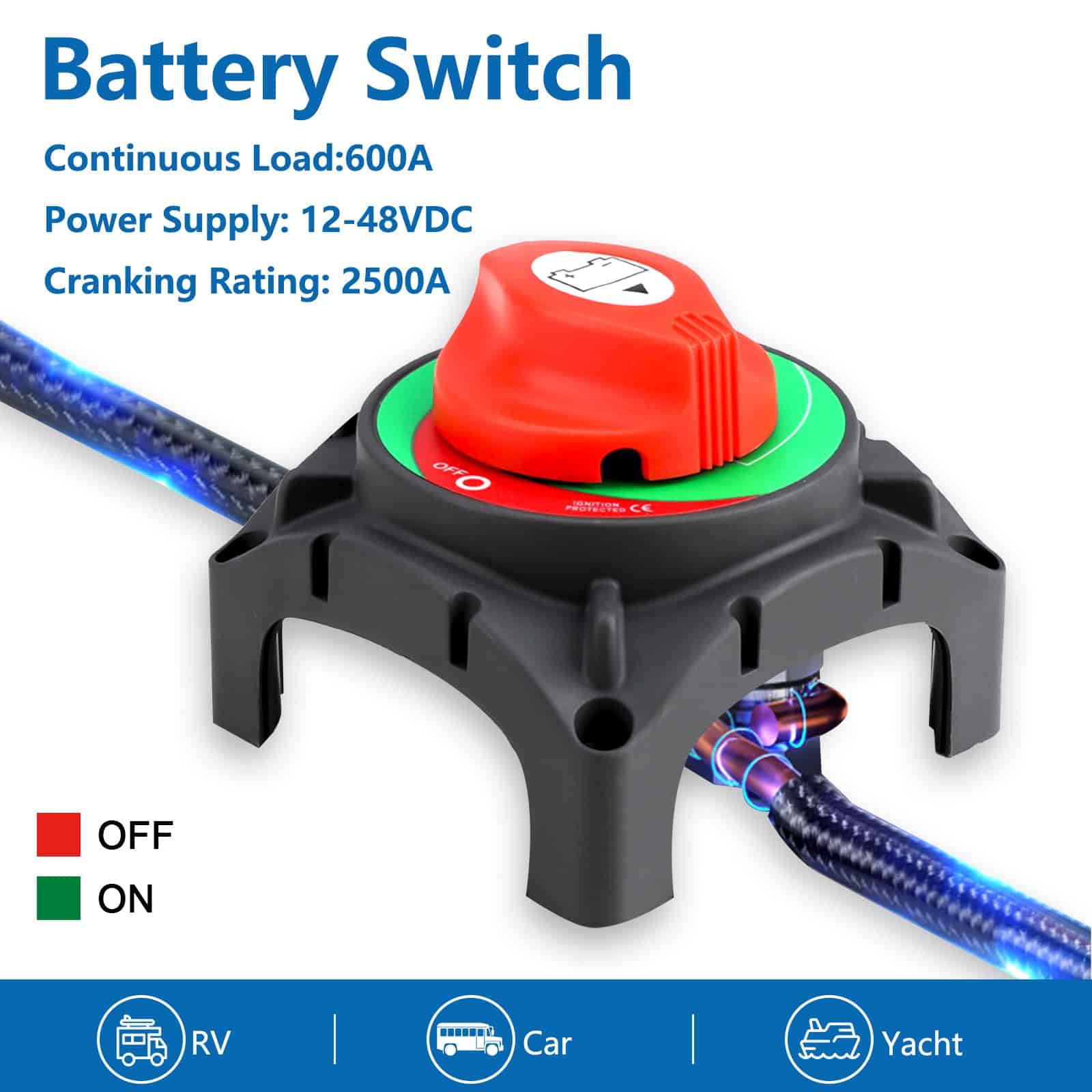 Interruptor de batería de alta corriente Trisinger 600A, - Imagen 4