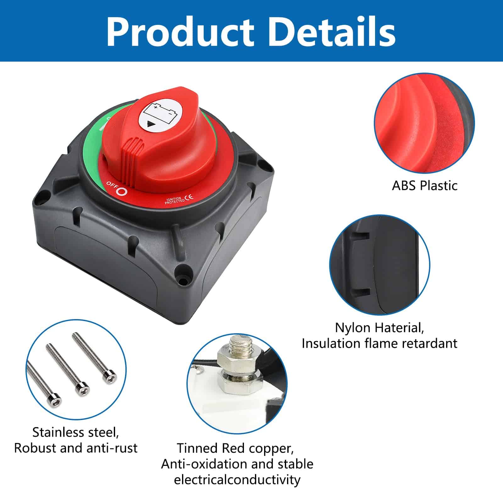 Interruptor de batería de alta corriente Trisinger 600A, - Imagen 3