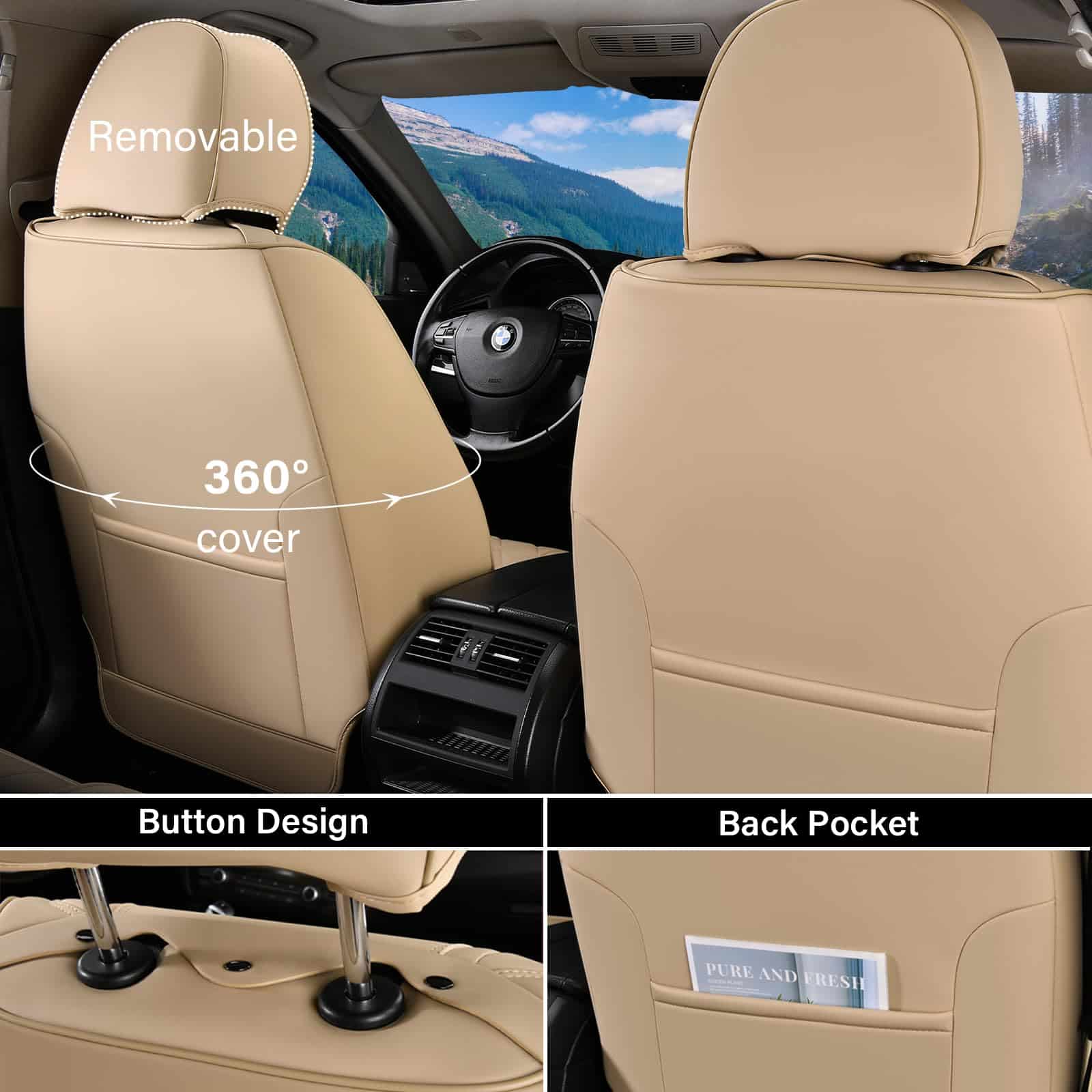 Cubiertas de asiento de cuero Coverado para automóvil, - Imagen 3