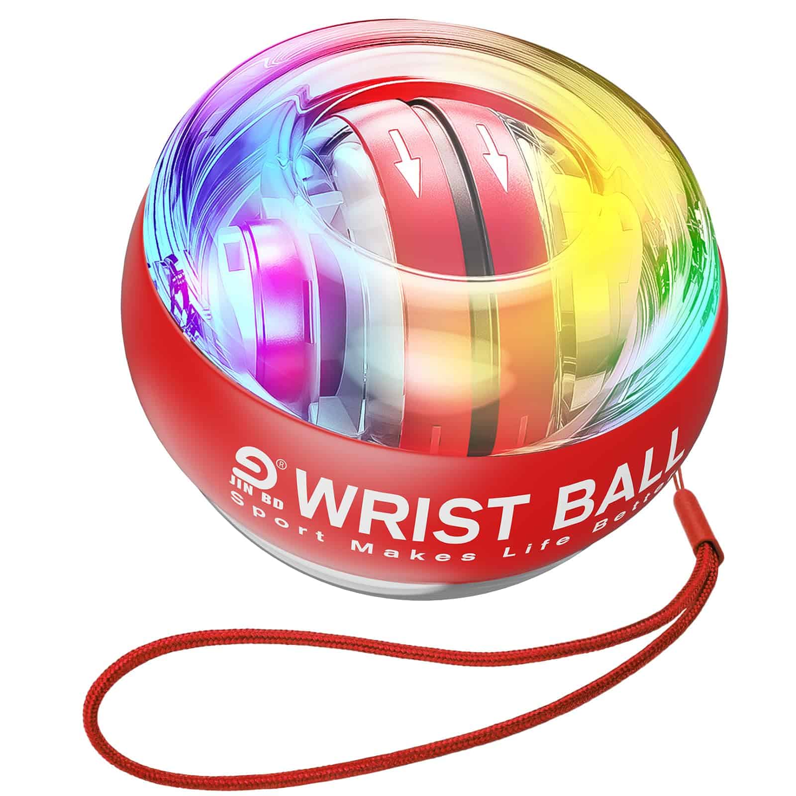 JIN BD Wrist Trainer Ball Auto-Start Wrist -Red con luz LED