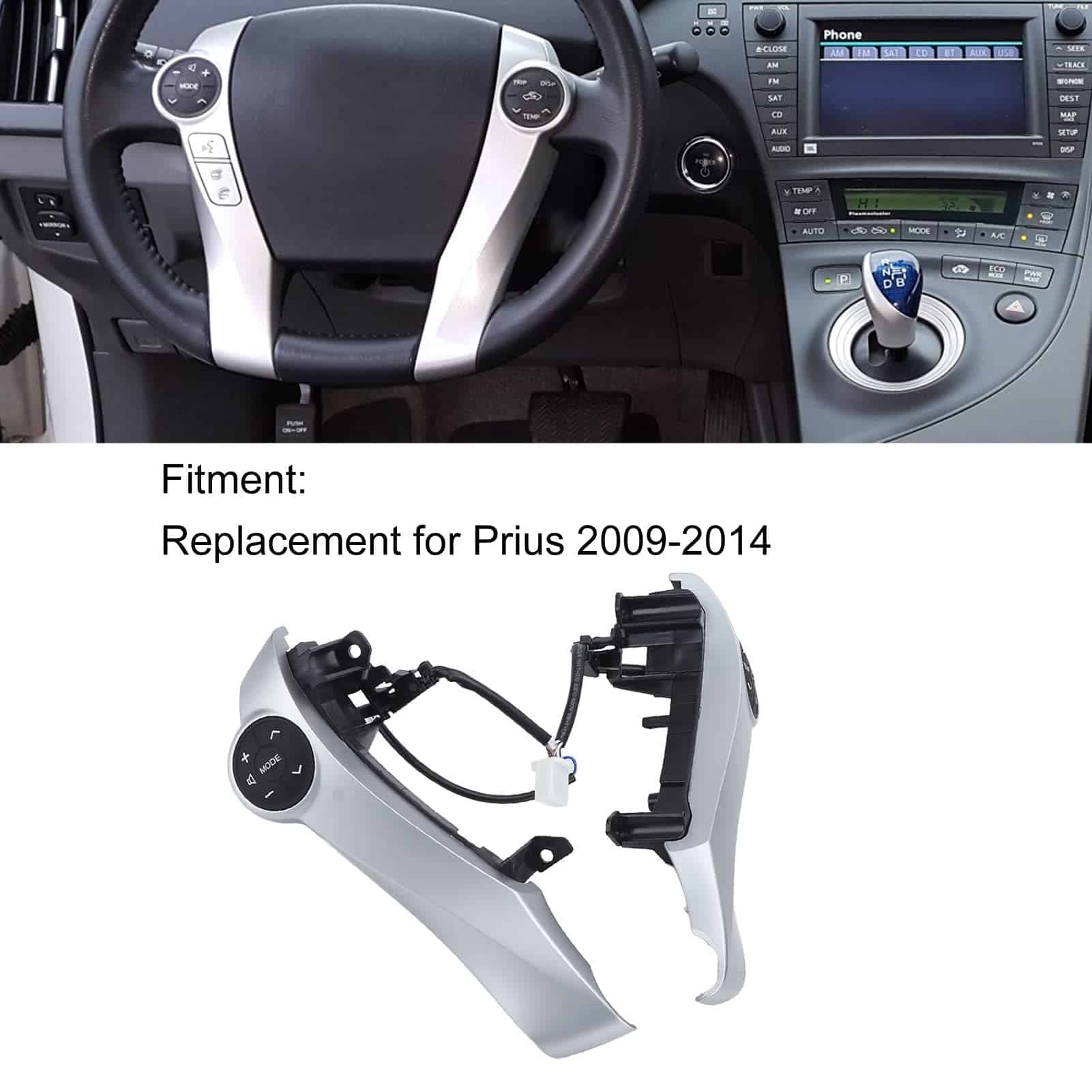 Botón de Control de Volante, Plata ABS Botón de Volante - Imagen 3