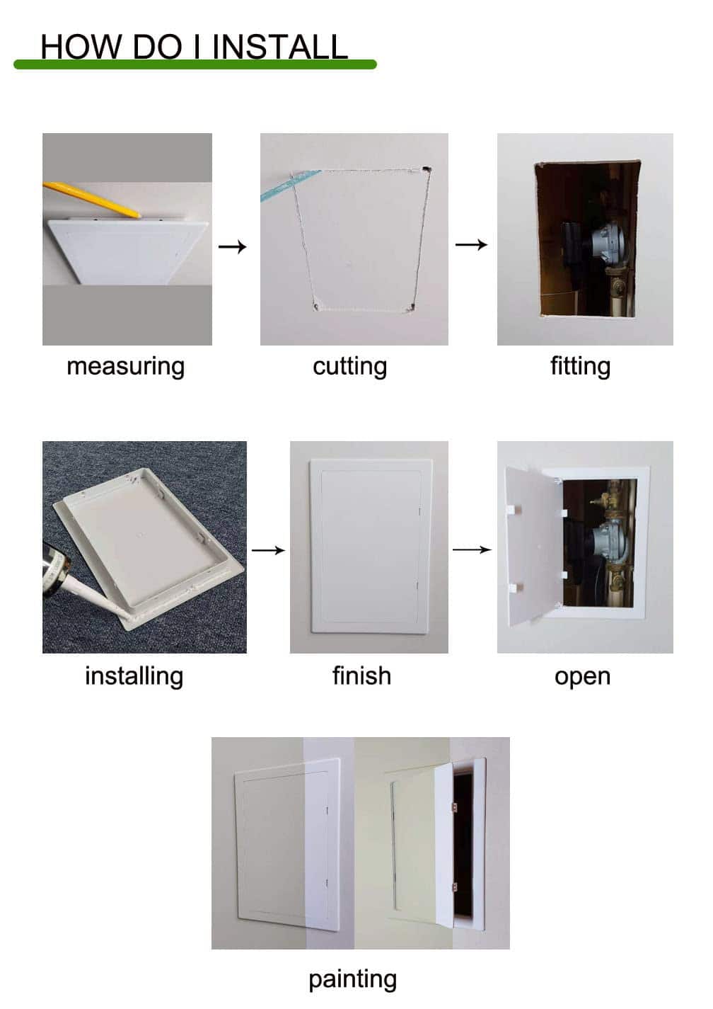 Panel de Acceso de Plástico Fengze (18x18 pulgadas) Puertas - Imagen 6